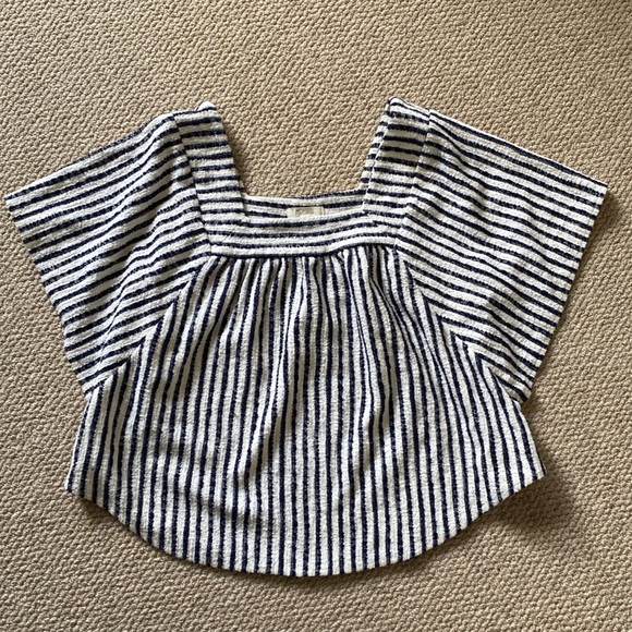 Madewell stripe top w/ curved hem - Picture 6 of 9